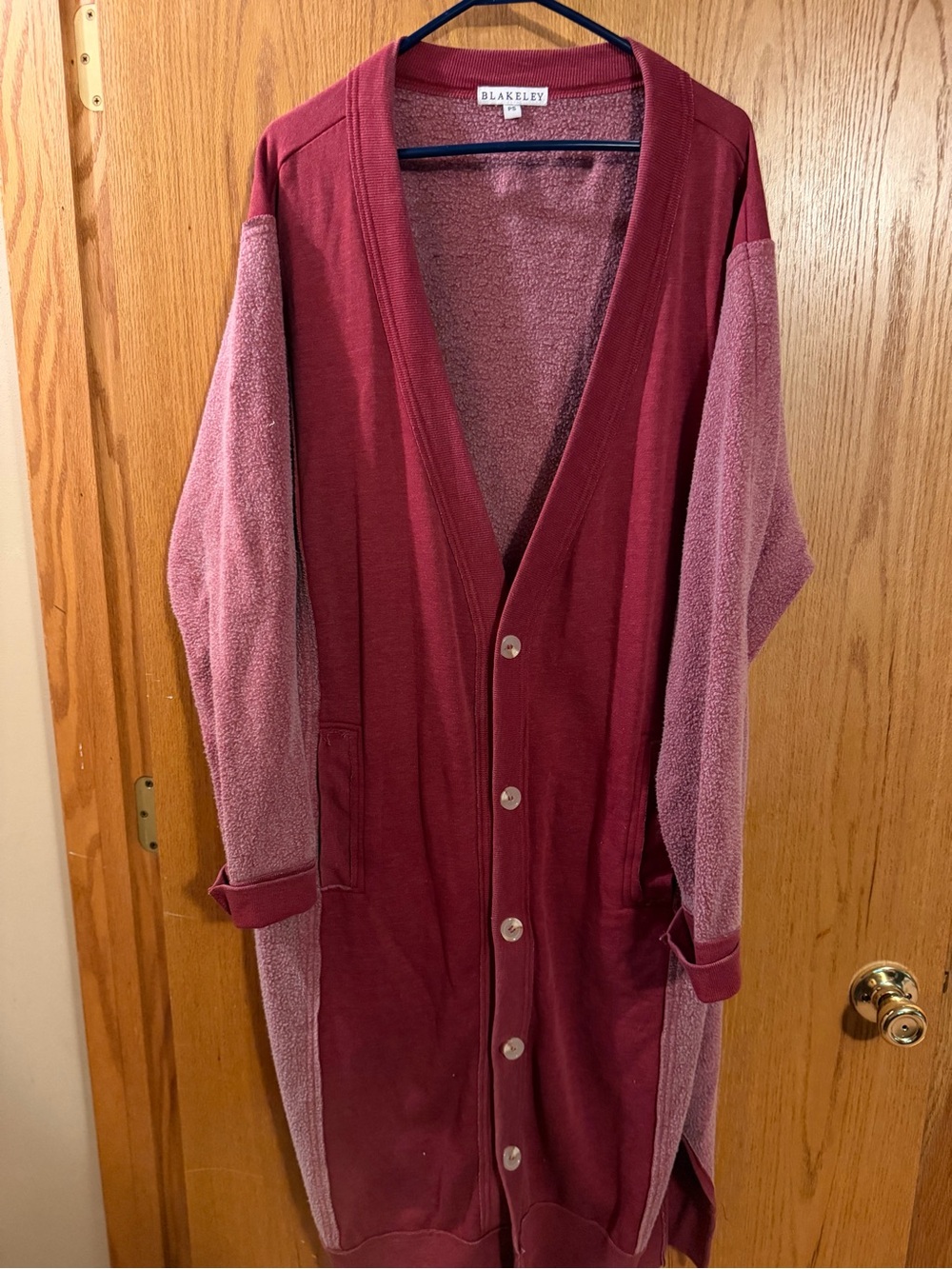 Blakeley Maroon Two-Tone Long Cardigan